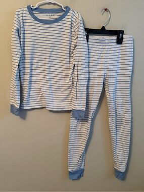Lake Long Sleeve Striped Blue Pajama Set